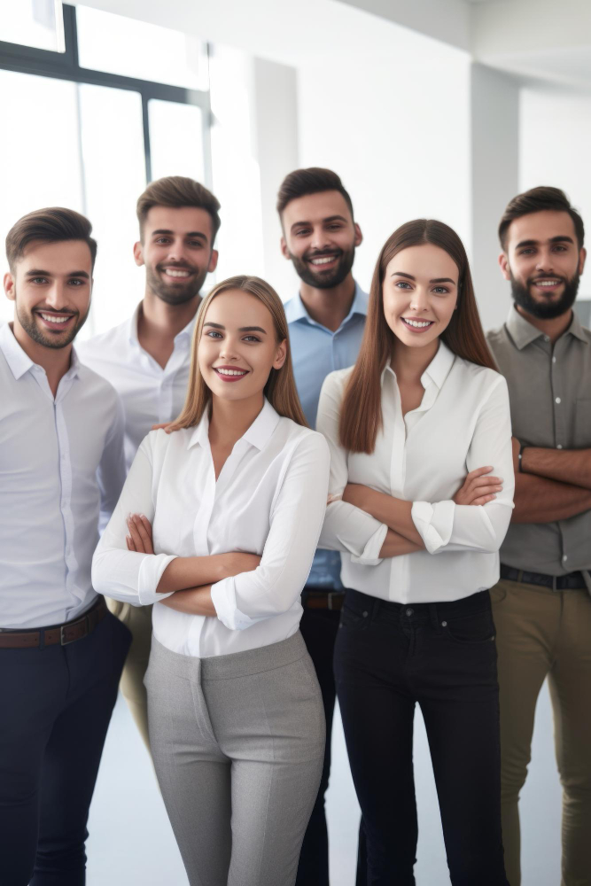 group-enthusiastic-young-employees-standing-together-their-office-created-with-generative-ai